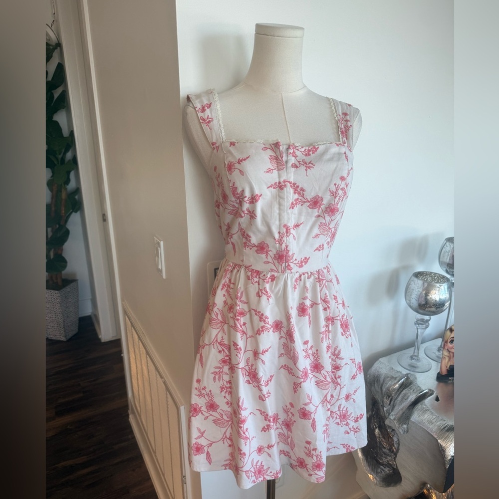 And Now This A line Preppy floral mini dress